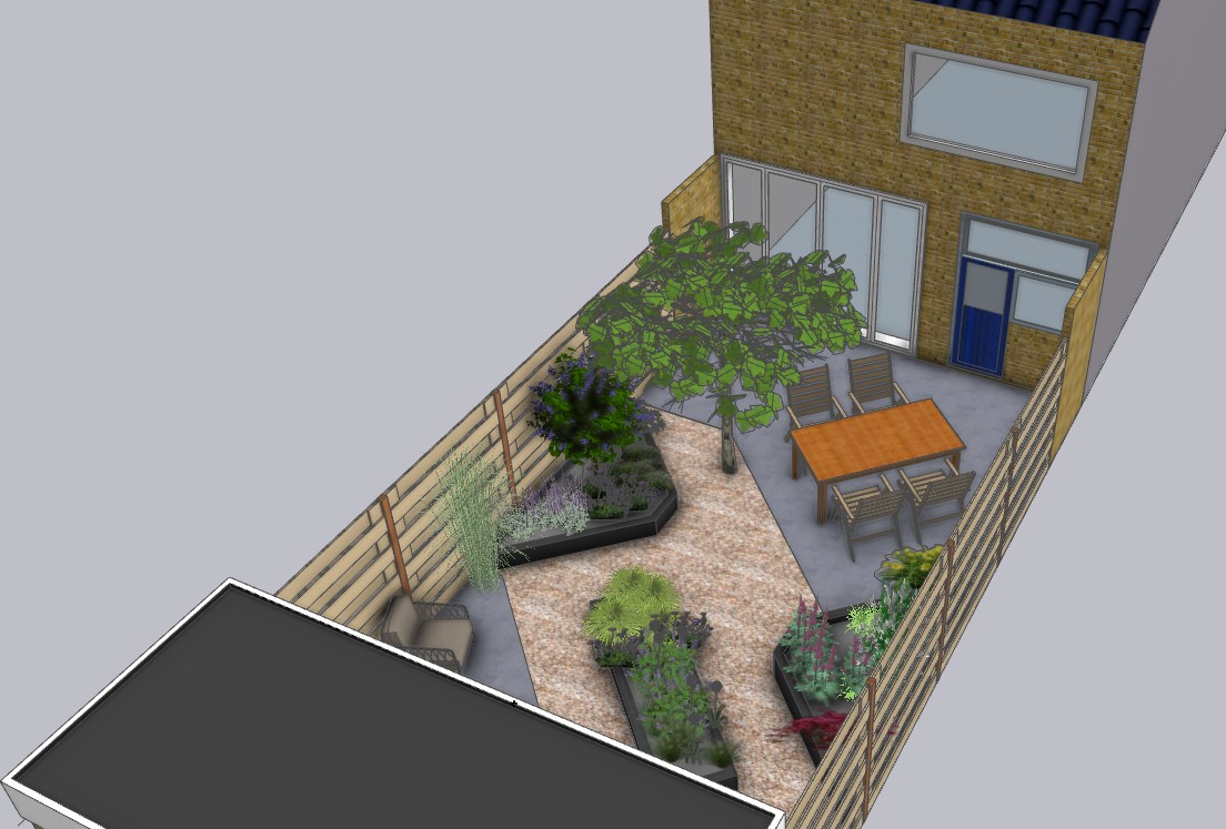 3D tuinontwerp stadstuin