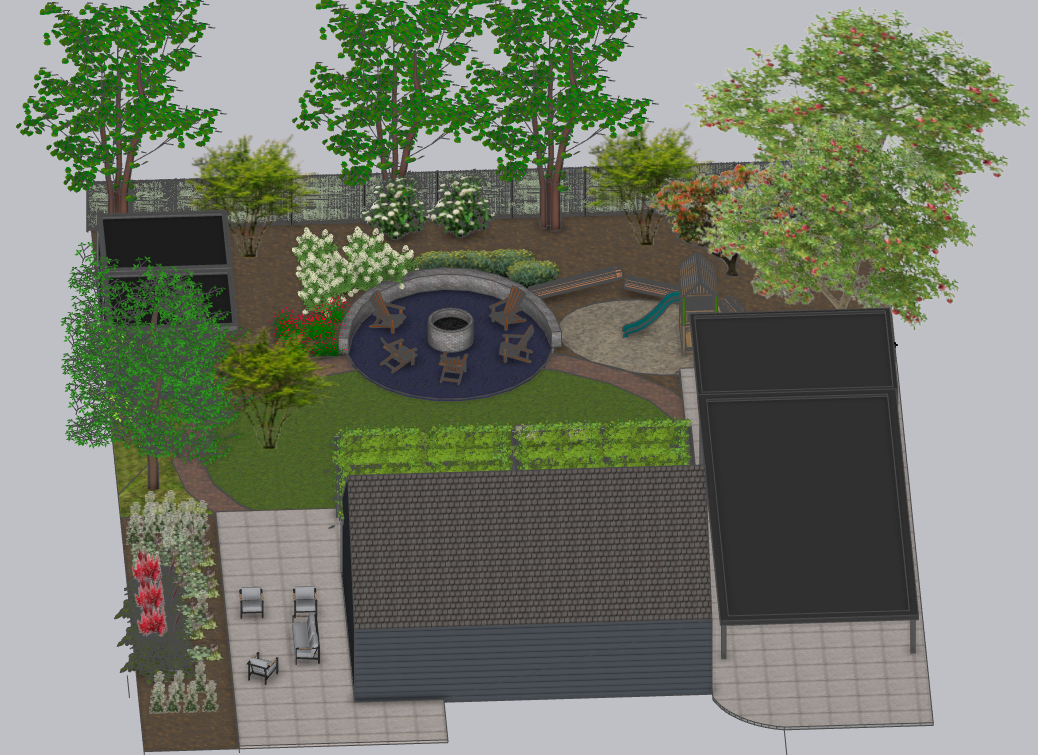 3D natuurlijk tuinontwerp